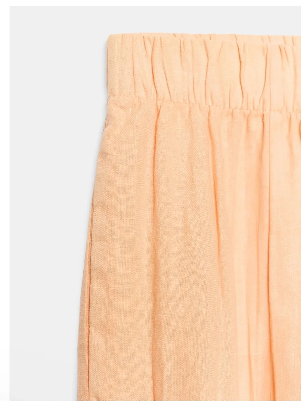 Zara 100% Linen Wide Barrel Pants in a tangerine orange color